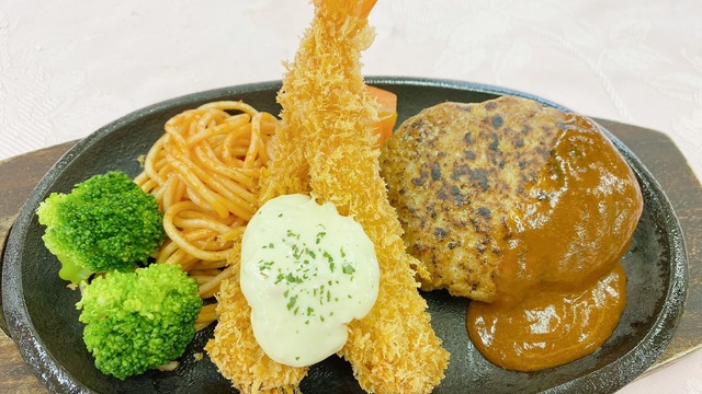 ハンバーグ＆エビフライ定食