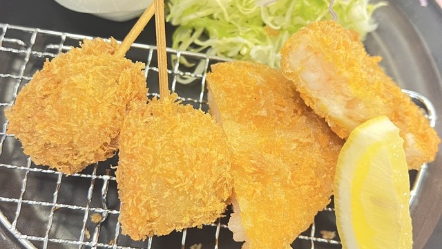 ぷりぷりエビカツ＆マグロメンチカツ盛り